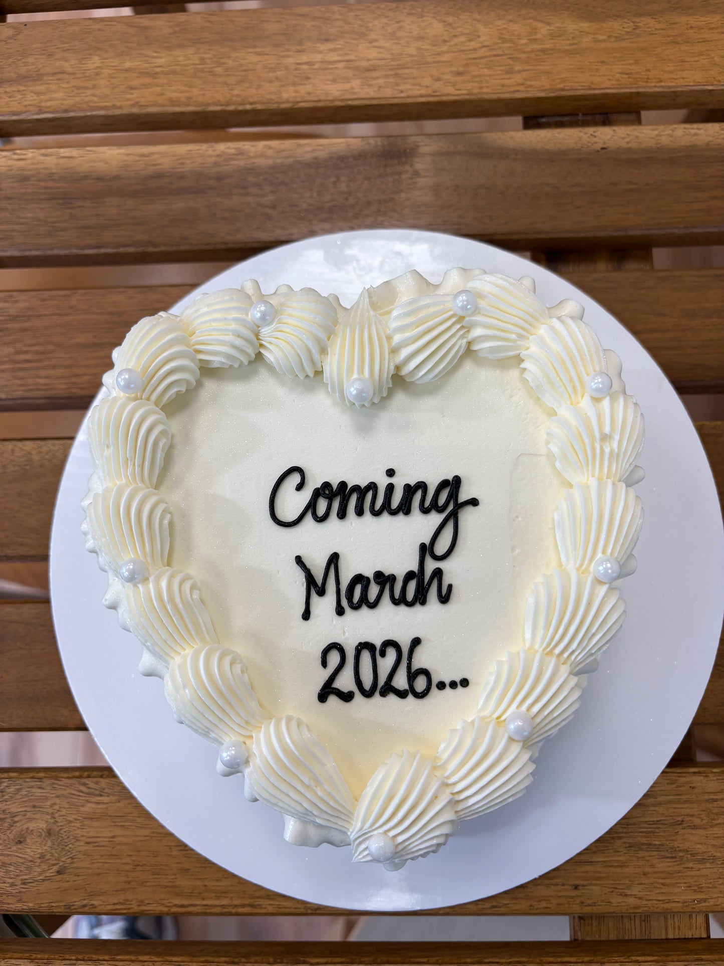 Gender Reveal Heart Cake