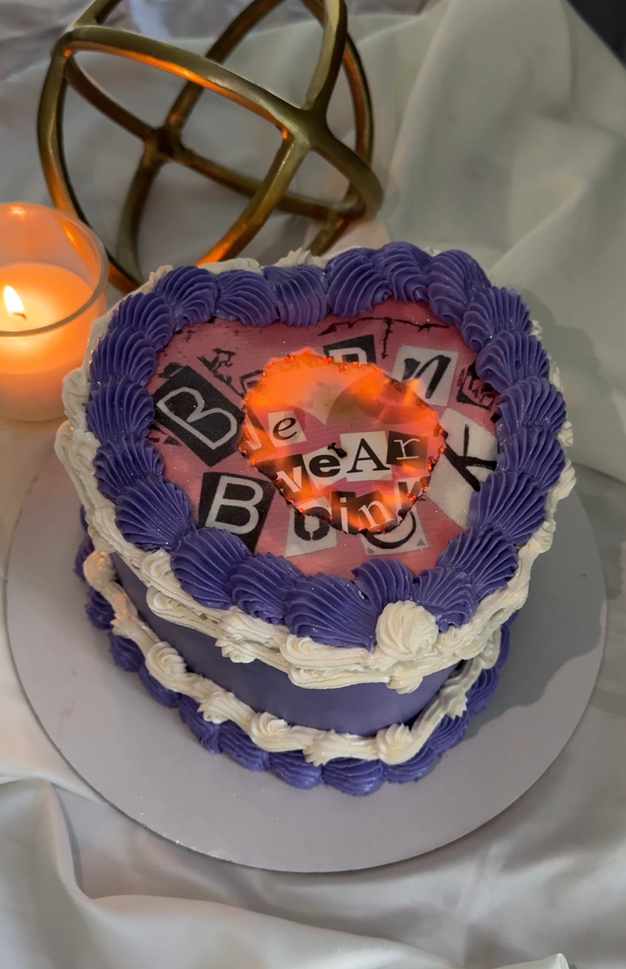 Burn Away Heart Cake