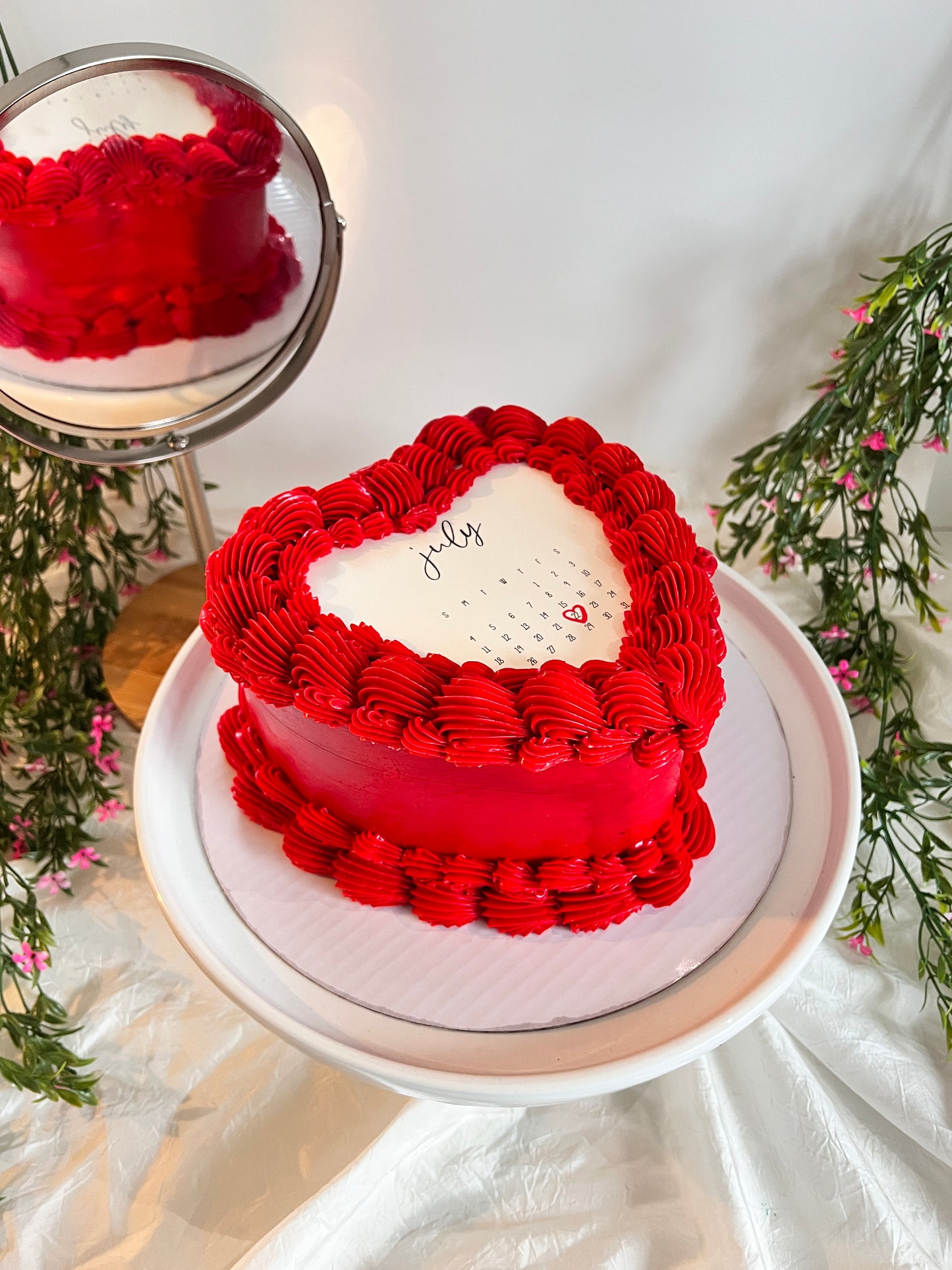 Custom Print Heart Cake