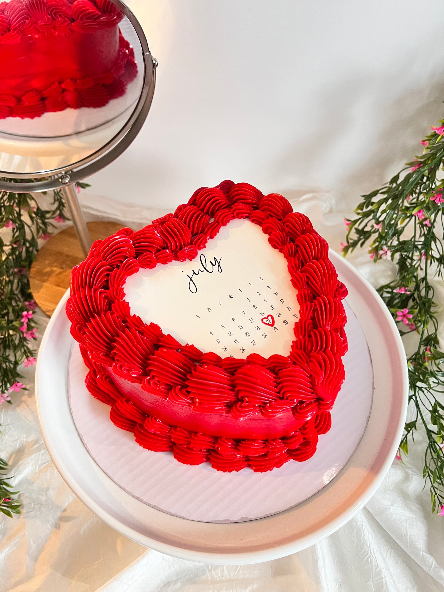 Custom Print Heart Cake