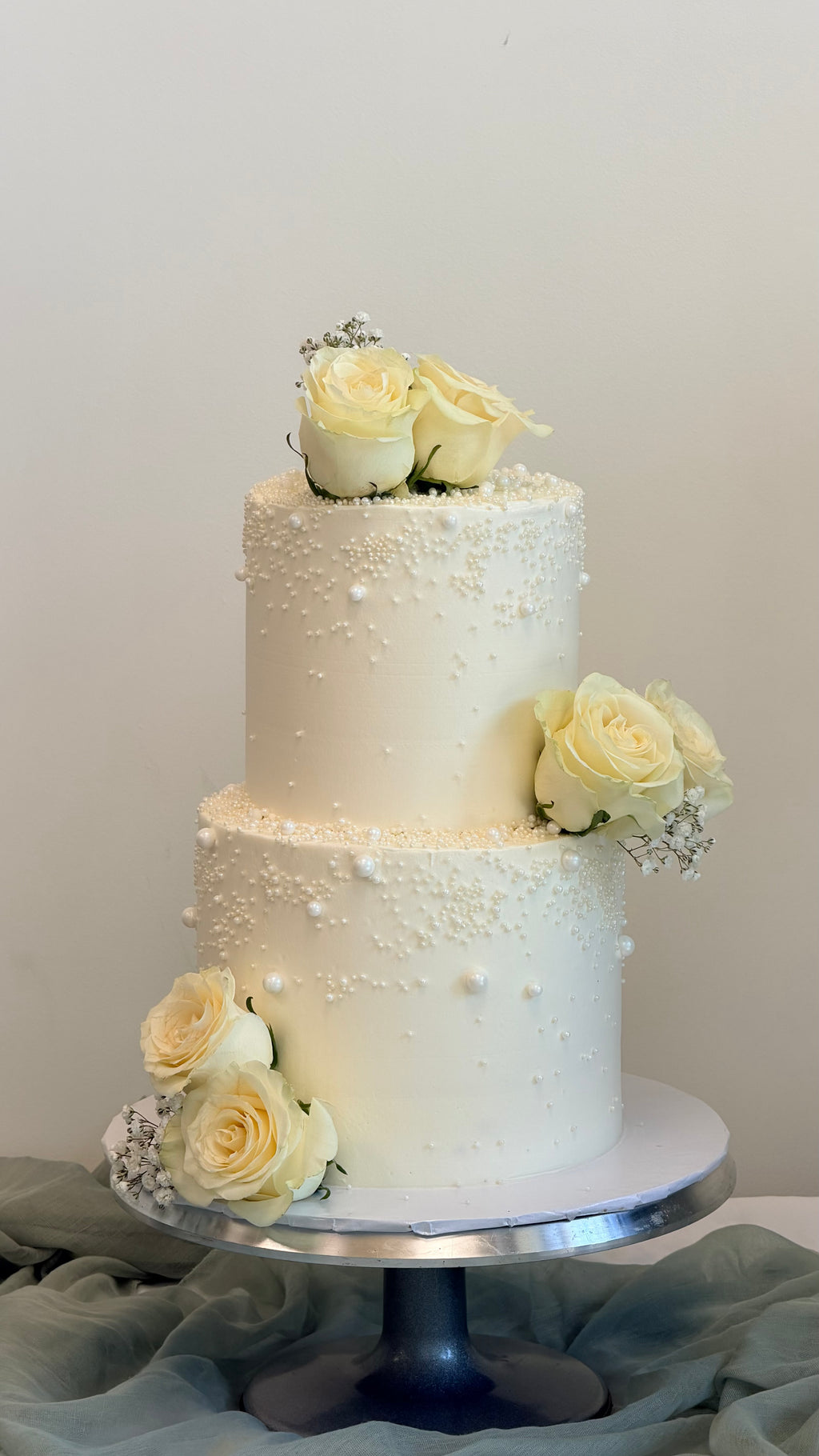 White Rose Wedding Cake