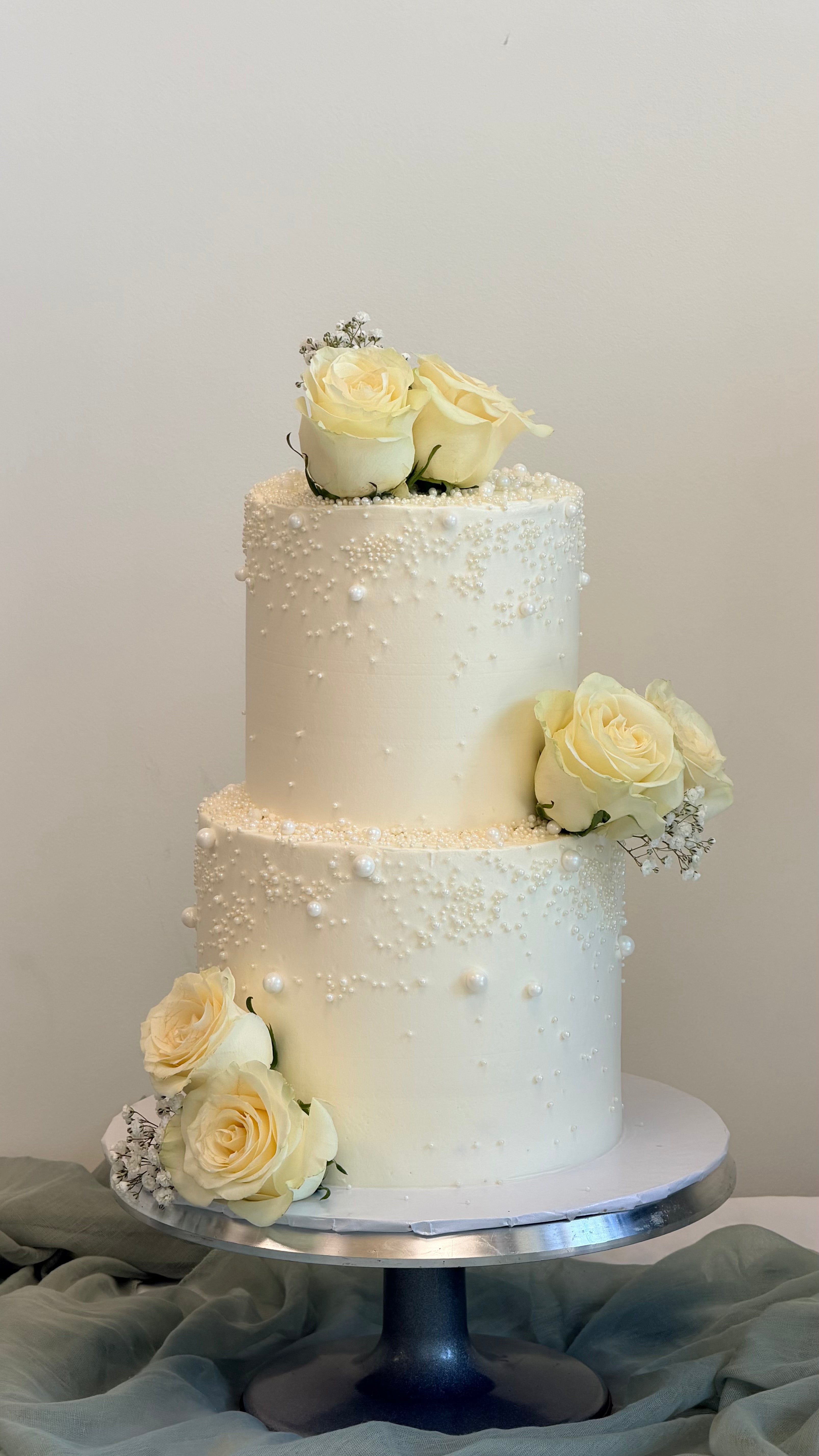 White Rose Wedding Cake