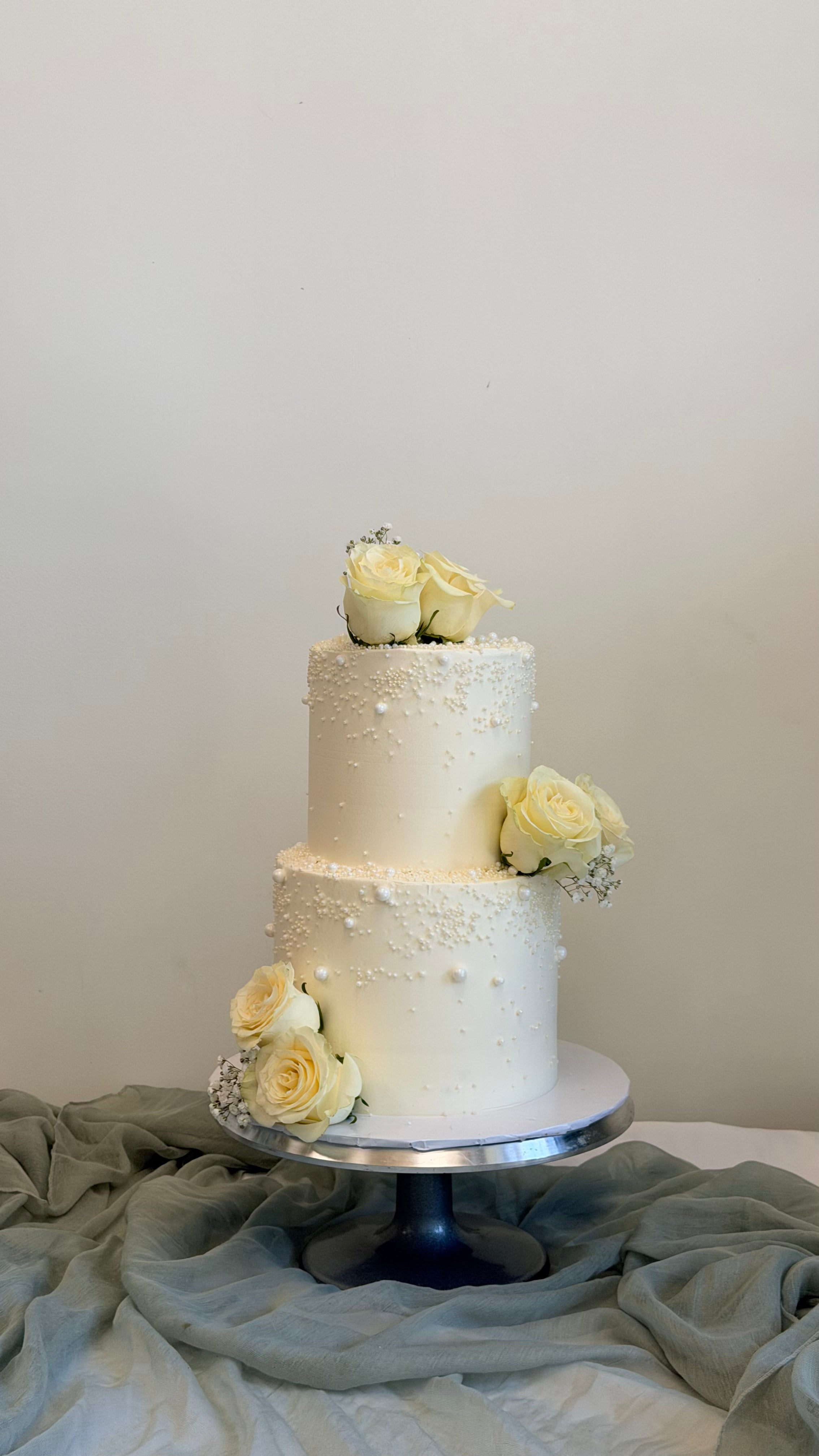White Rose Wedding Cake