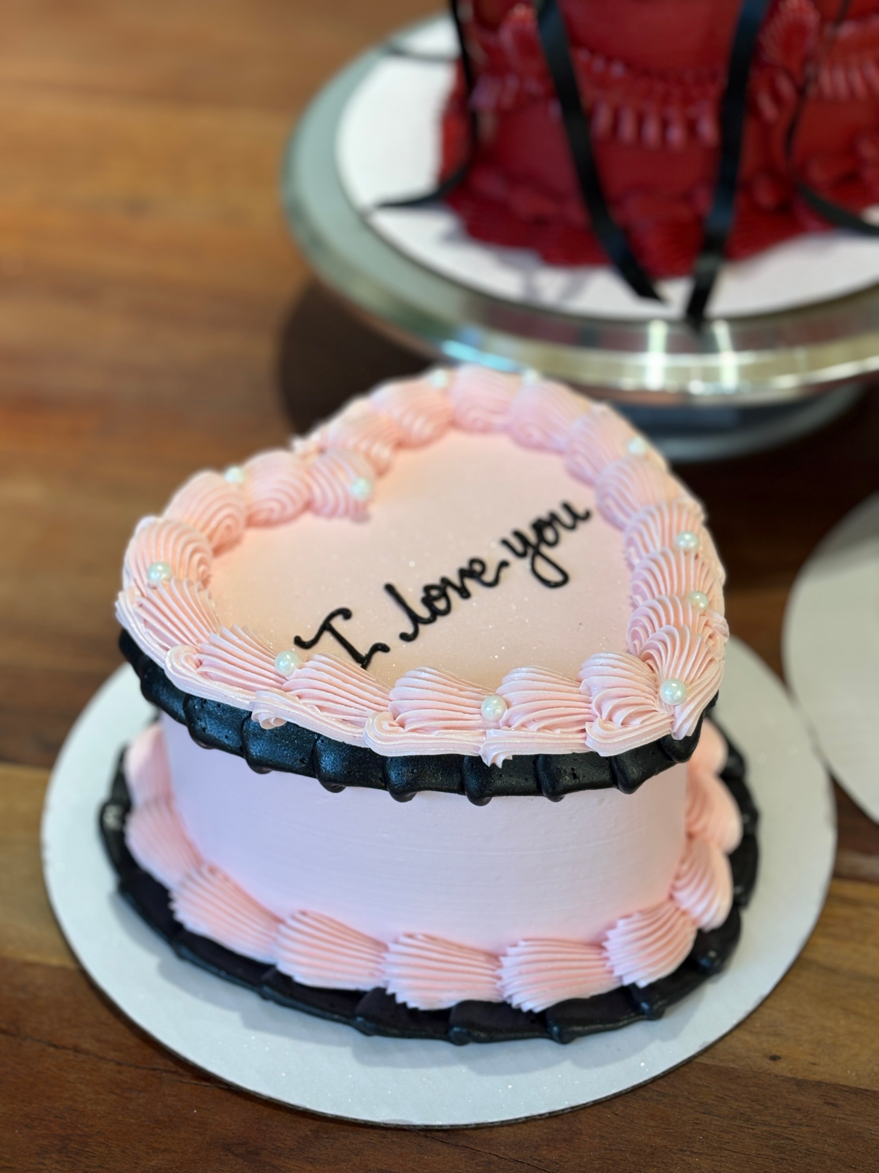Love Pink Heart Cake