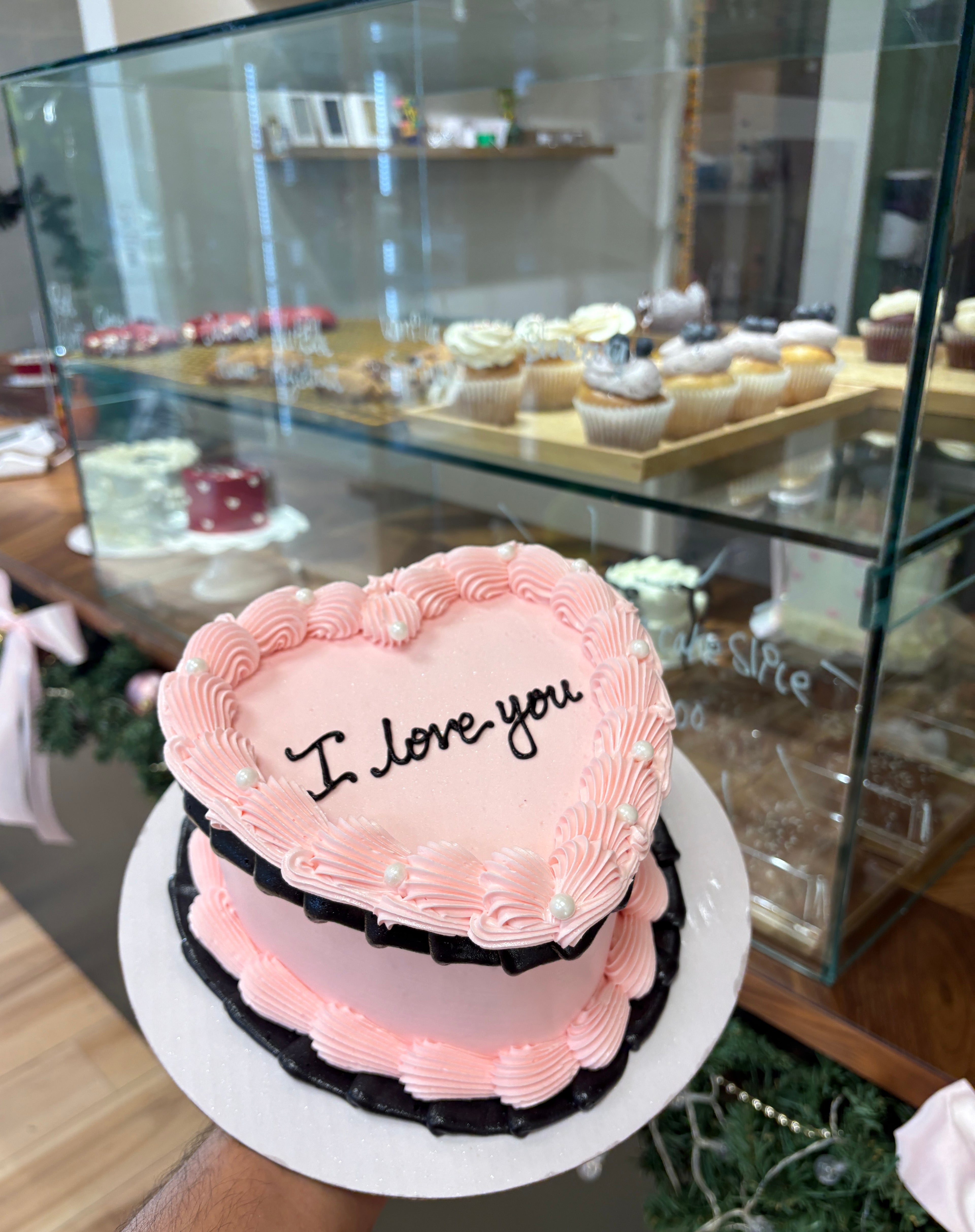Love Pink Heart Cake