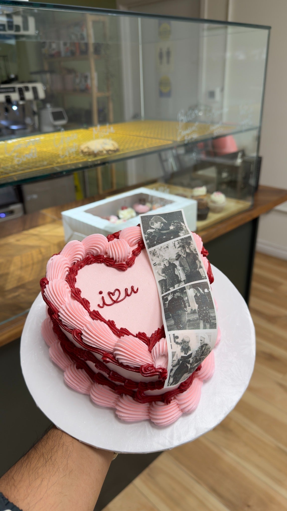 Photo Film Heart Cake