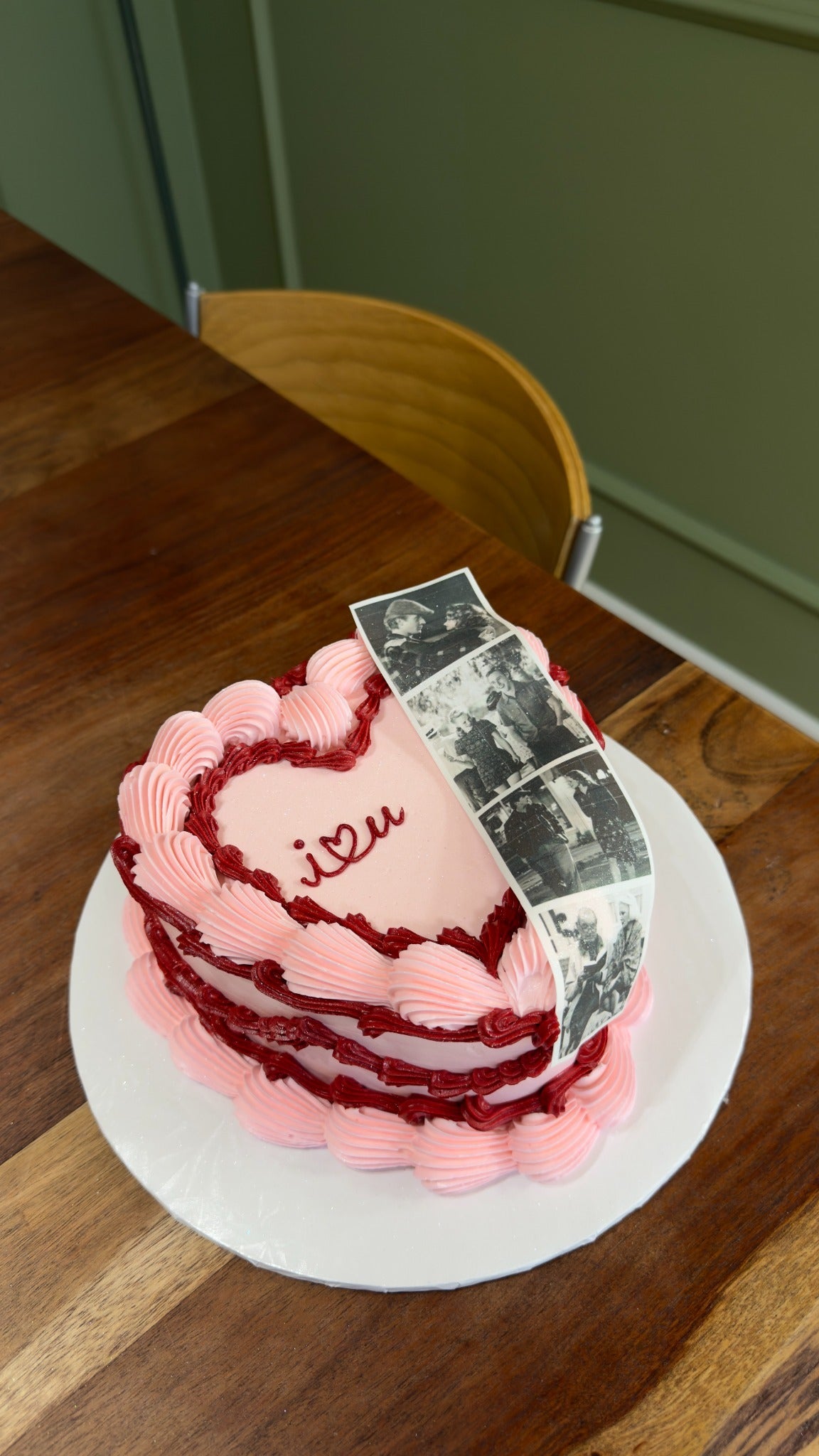 Photo Film Heart Cake
