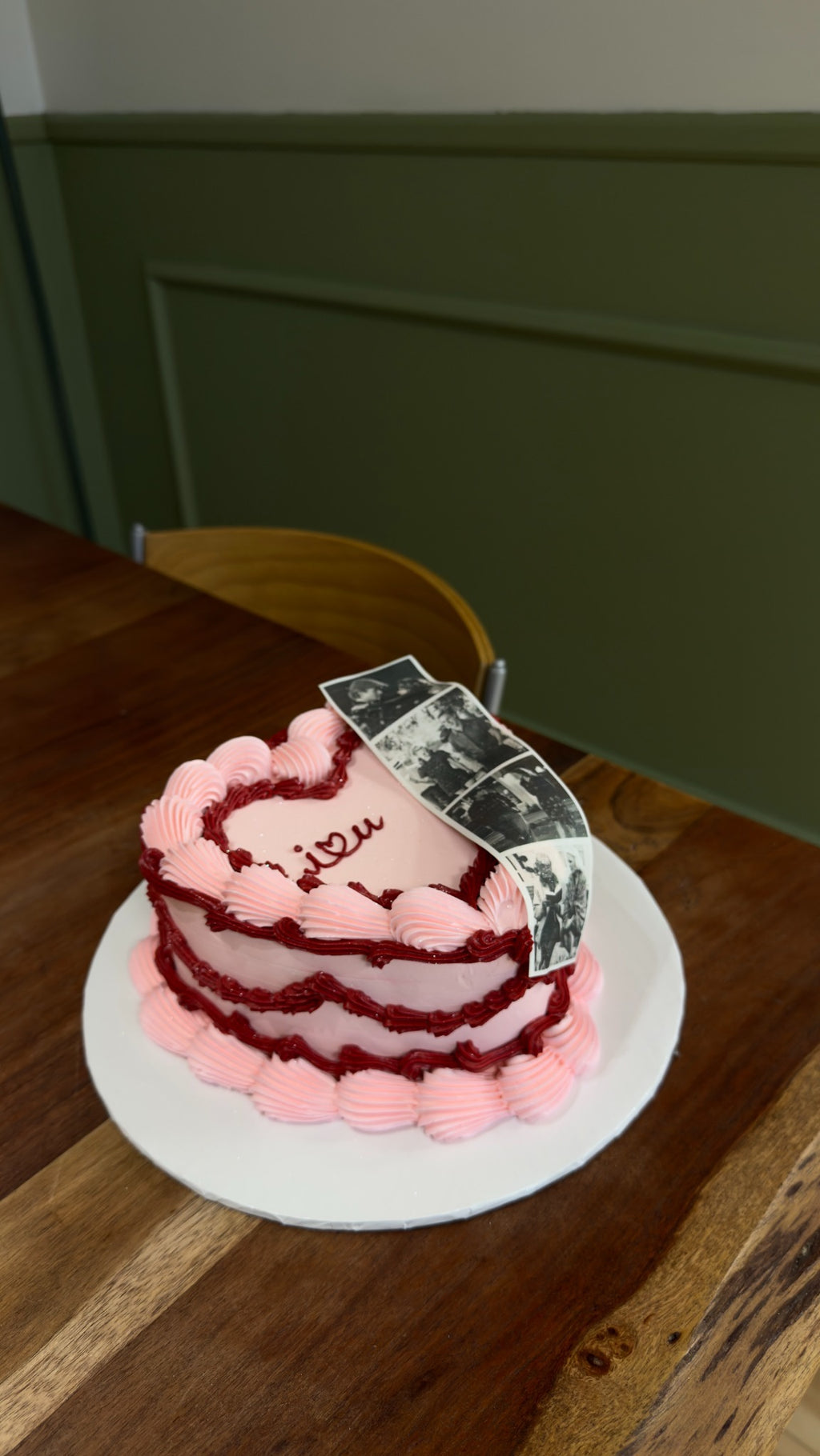 Photo Film Heart Cake