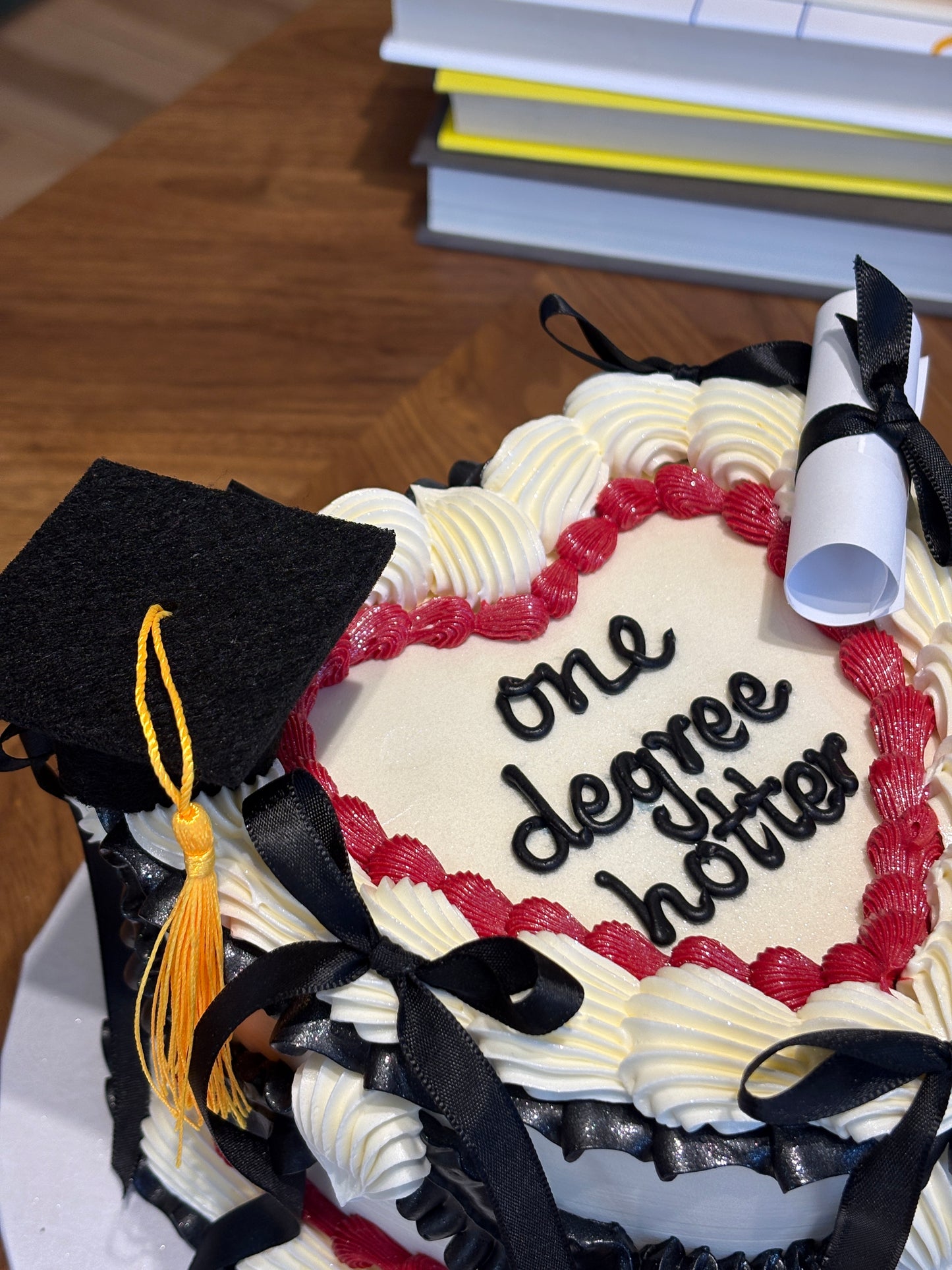 Graduation Heart Cake