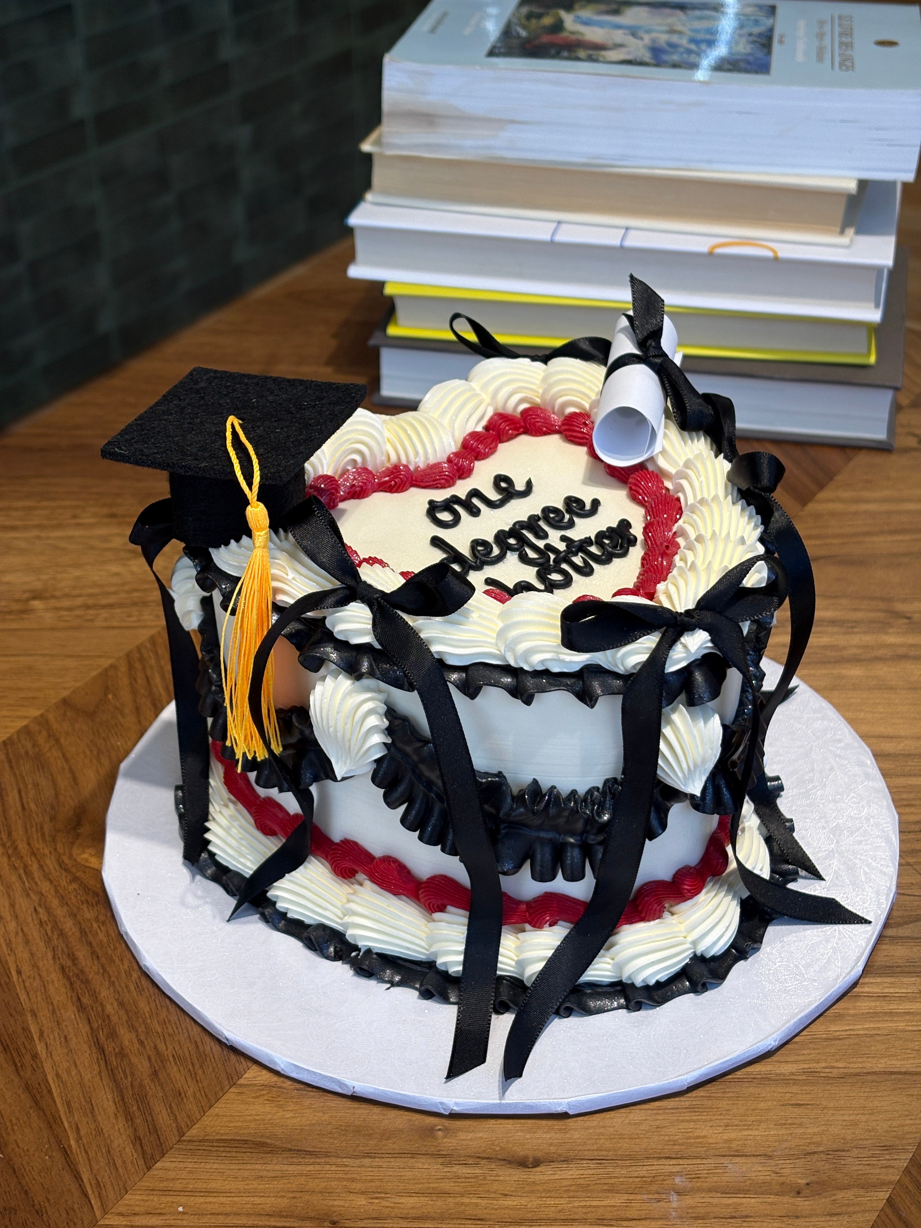 Graduation Heart Cake