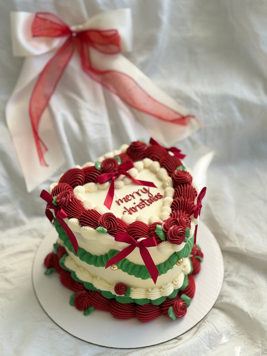 Christmas Heart Cake