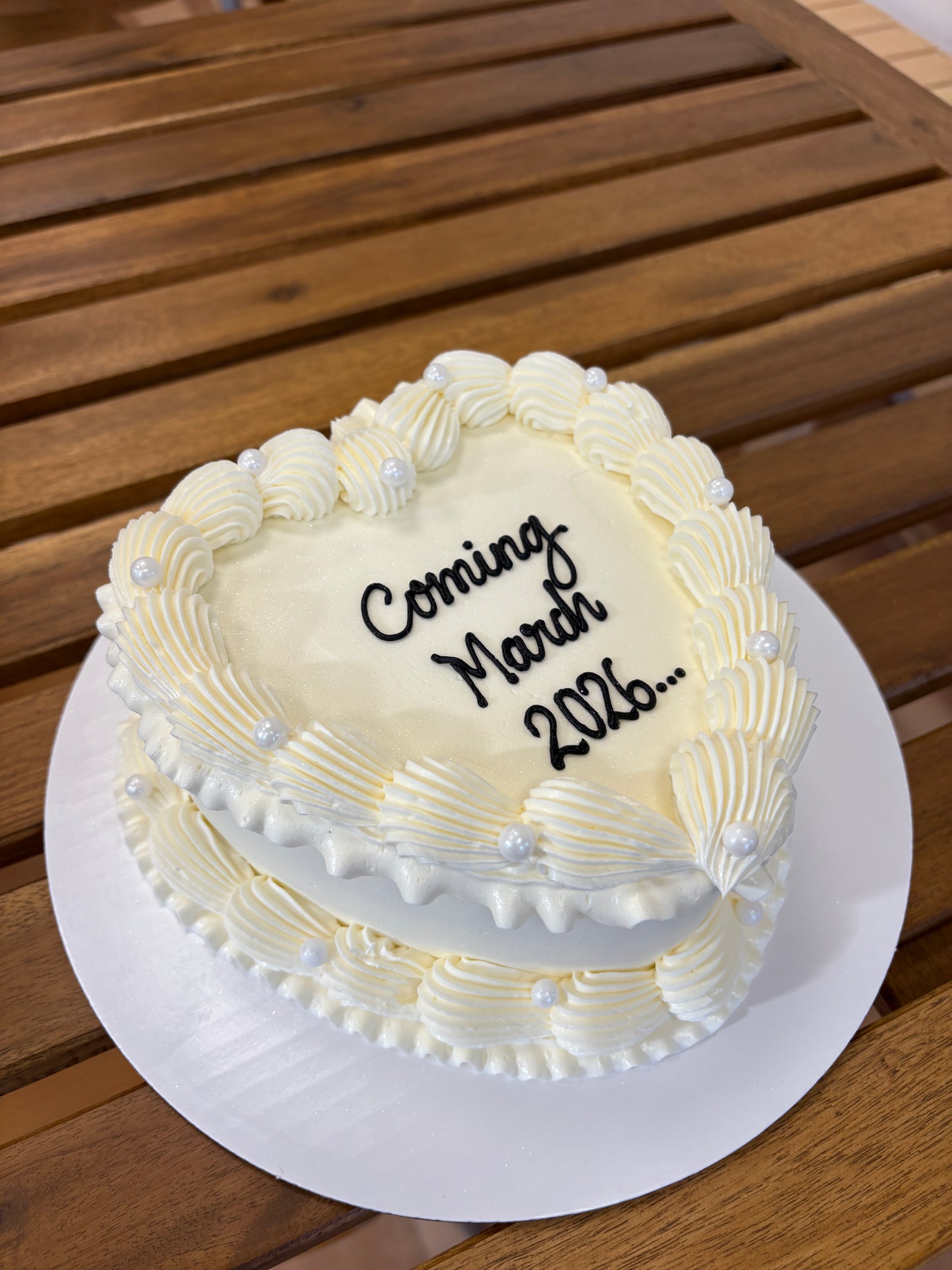 Gender Reveal Heart Cake