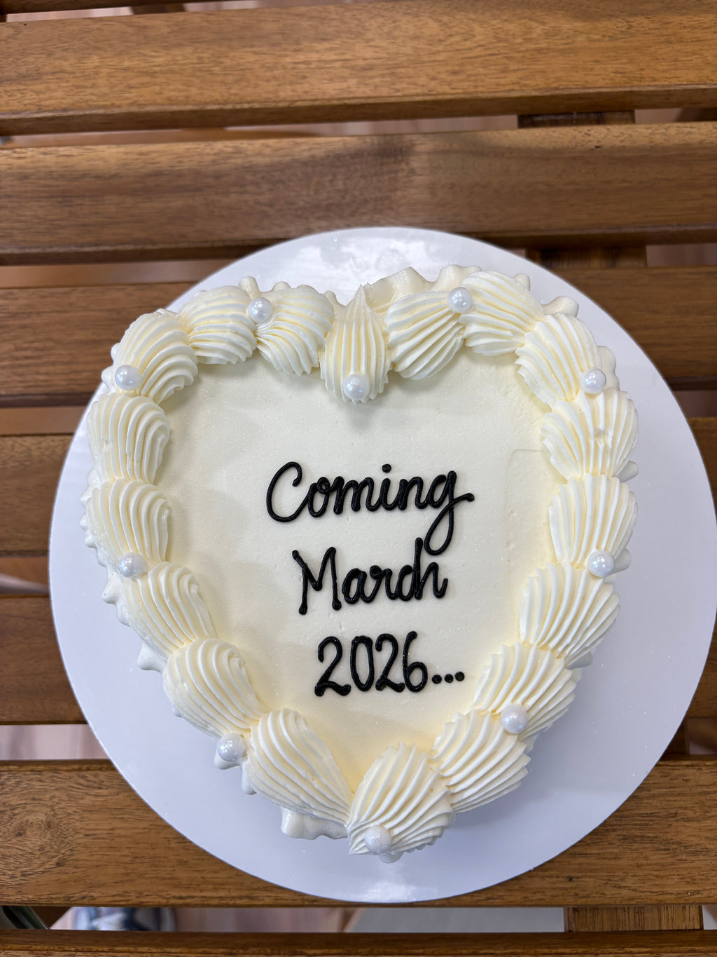Gender Reveal Heart Cake