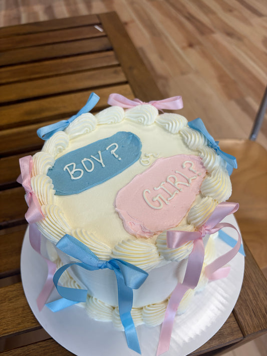 Round Gender Reveal Cake