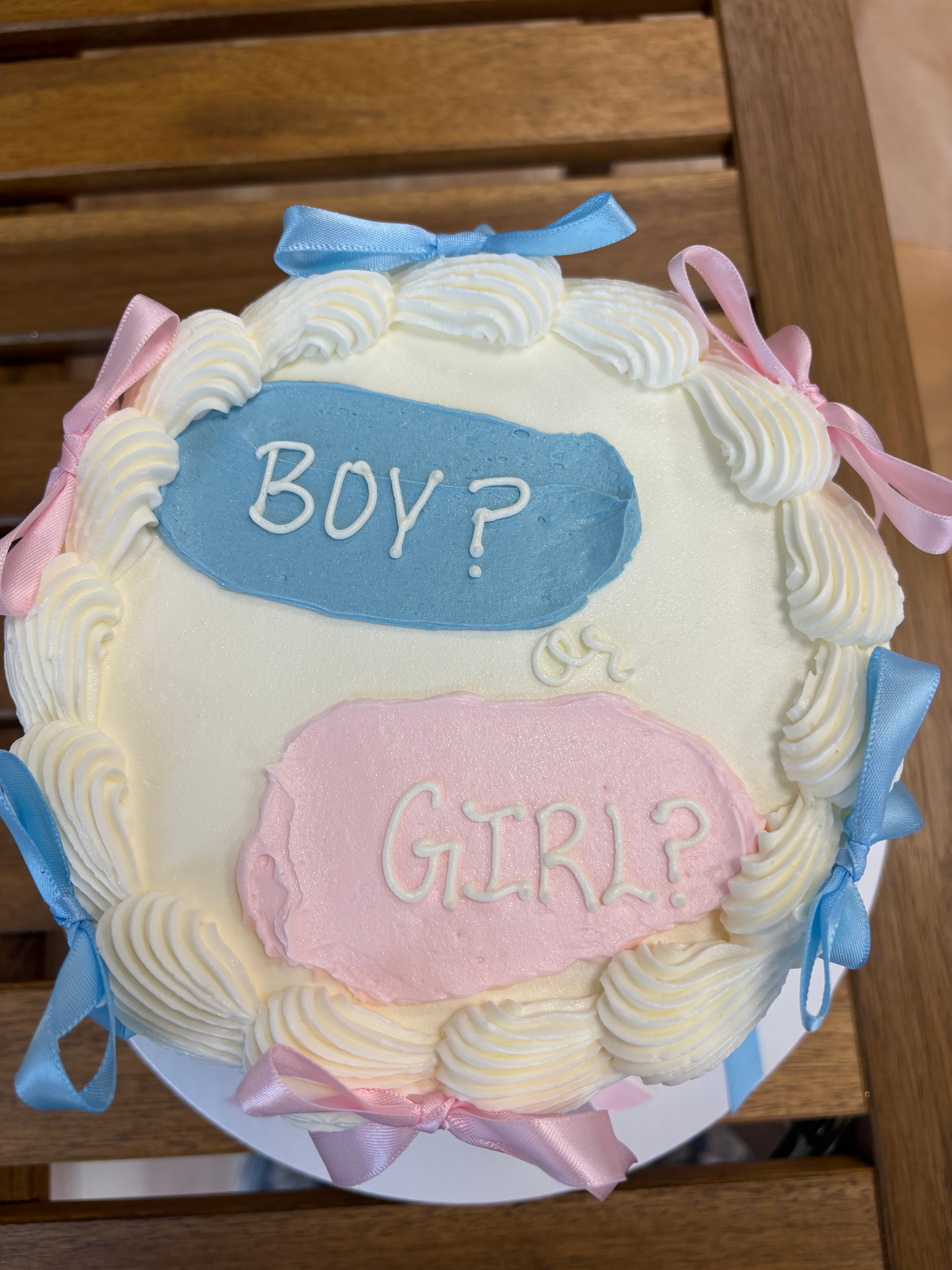 Round Gender Reveal Cake