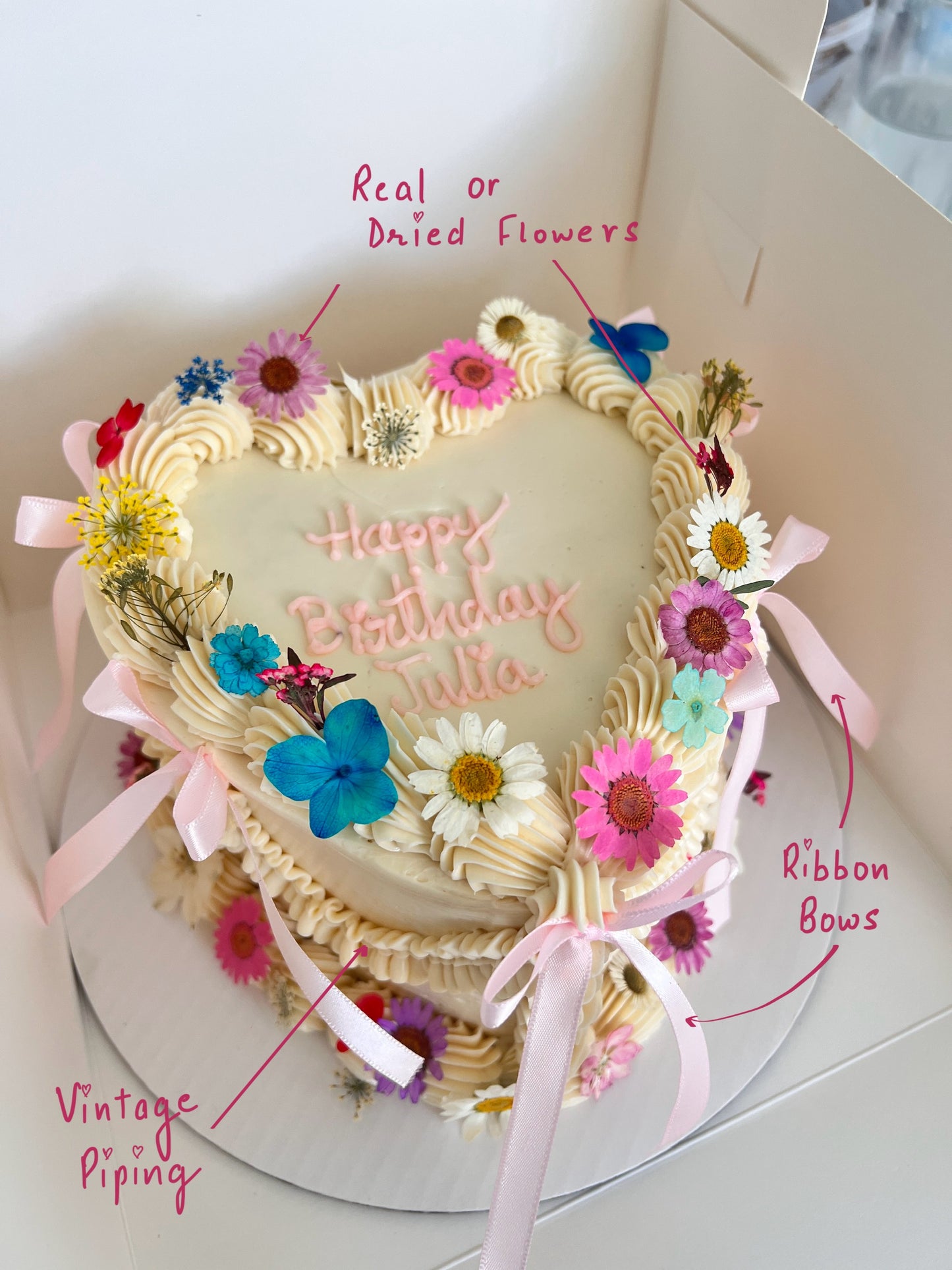 Vintage Floral Heart Cake
